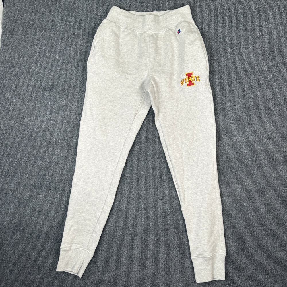 Champion Reverse Weave Iowa State University Sweatpants Joggers Gray Size Small
